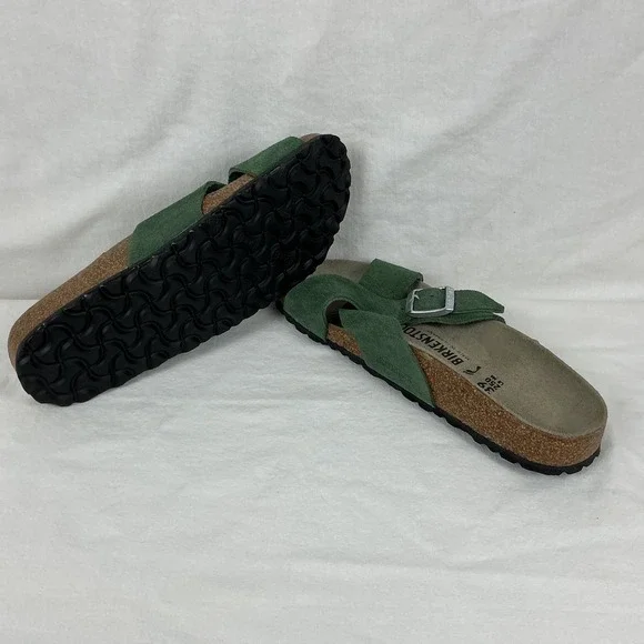 BirkenstockSienna Shimmer Suede Sandals, soft footbed, EU 39 NEW without box